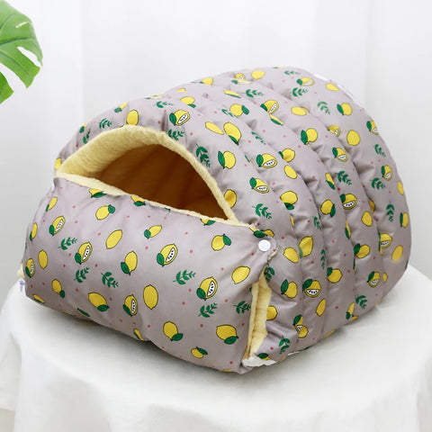 Enclosed Pet Bed for Cats and Small Dogs with Open Entry