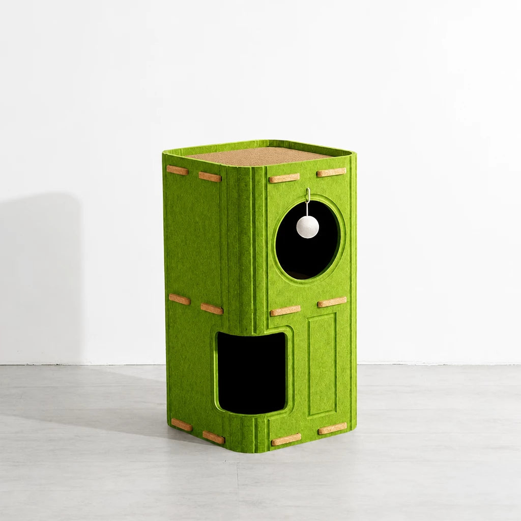 Multi-Level Cat Tree with Enclosed Hideaway & Scratching Boards