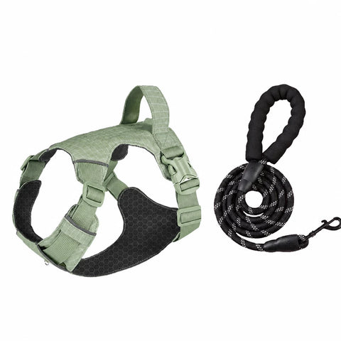 Adjustable Nylon Vest-Style Dog Harness with Matching Leash