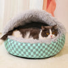 Semi-Enclosed Pet Bed for Cats and Small Dogs