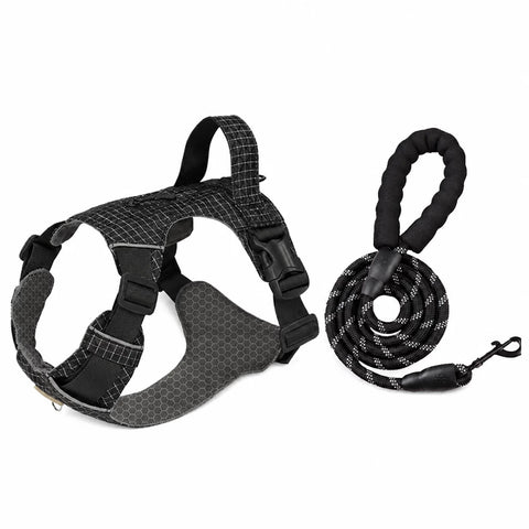 Adjustable Nylon Vest-Style Dog Harness with Matching Leash
