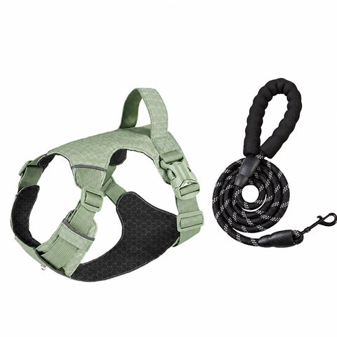 Adjustable Nylon Vest-Style Dog Harness with Matching Leash