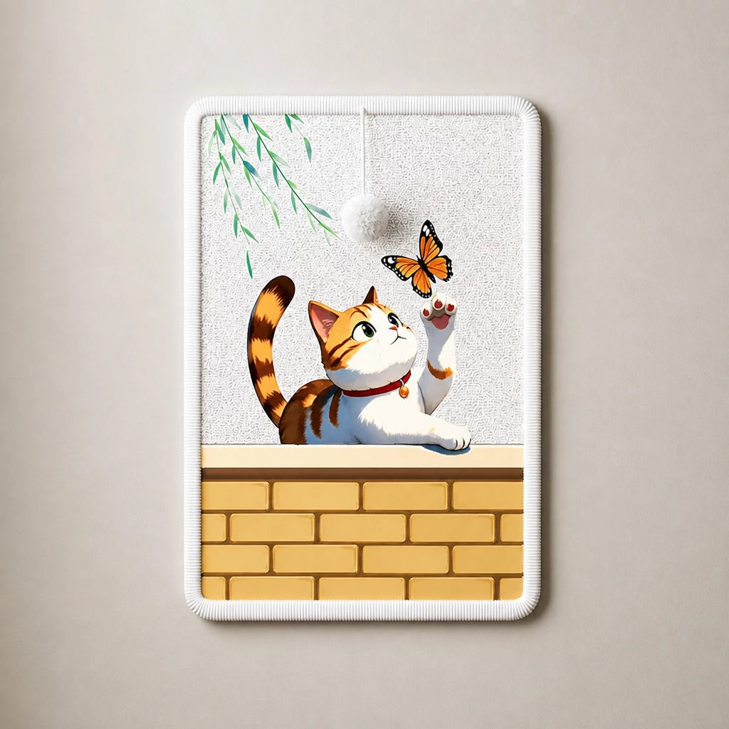 Vertical Adhesive Wall-Mounted Cat Scratcher