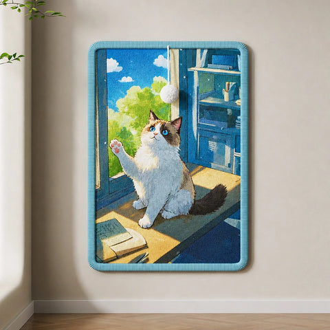 Vertical Adhesive Wall-Mounted Cat Scratcher