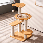 Multi-Level Cat Tree with Enclosed Cat House for Small Spaces