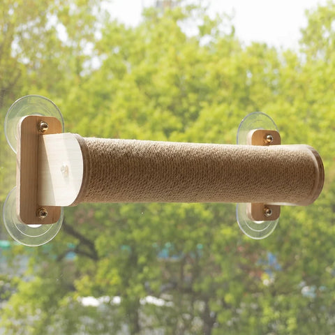 Window-Mounted Cat Climbing System with Perches & Scratching Posts