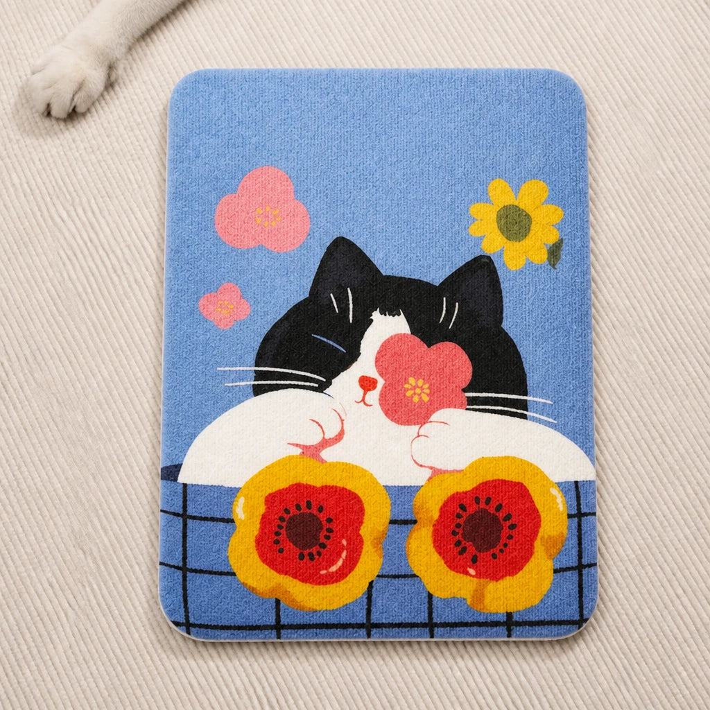 Vertical Adhesive Felt Cat Scratcher Mat for Walls & Furniture
