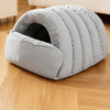 Semi-Enclosed Faux Fur Pet Bed for Small Dogs and Cats