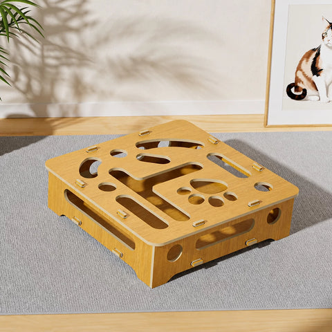 Interactive Cat Maze Toy with Scratch Pad
