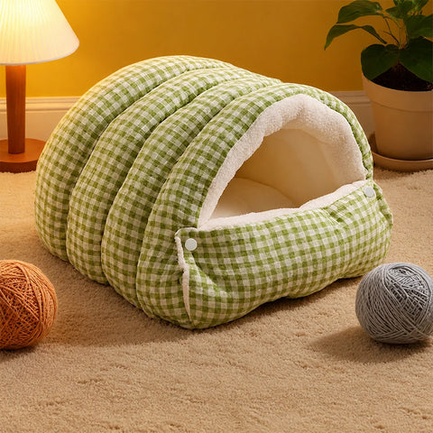 Washable Semi-Enclosed Polyester Cat & Small Dog Bed