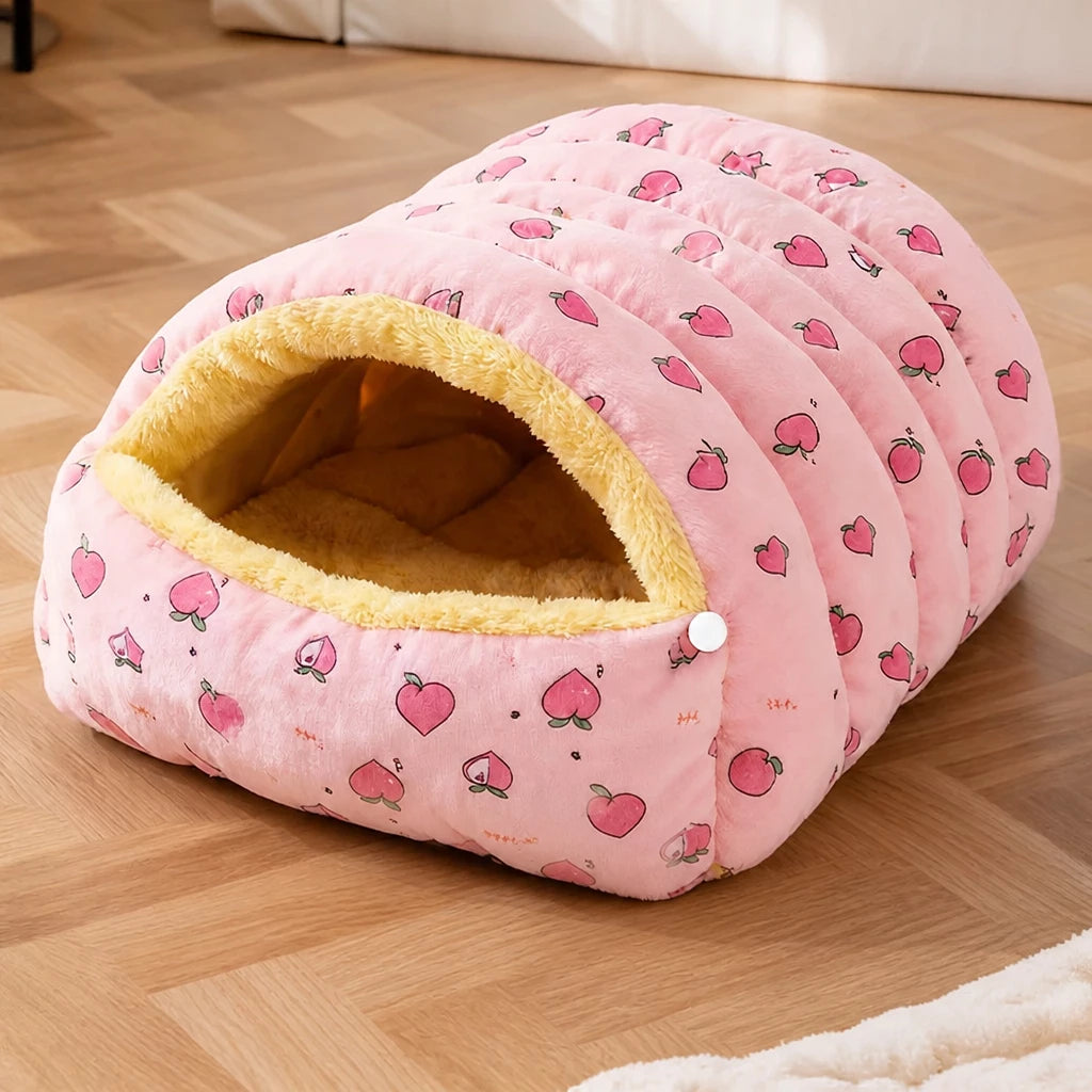 Washable Semi-Enclosed Polyester Cat & Small Dog Bed
