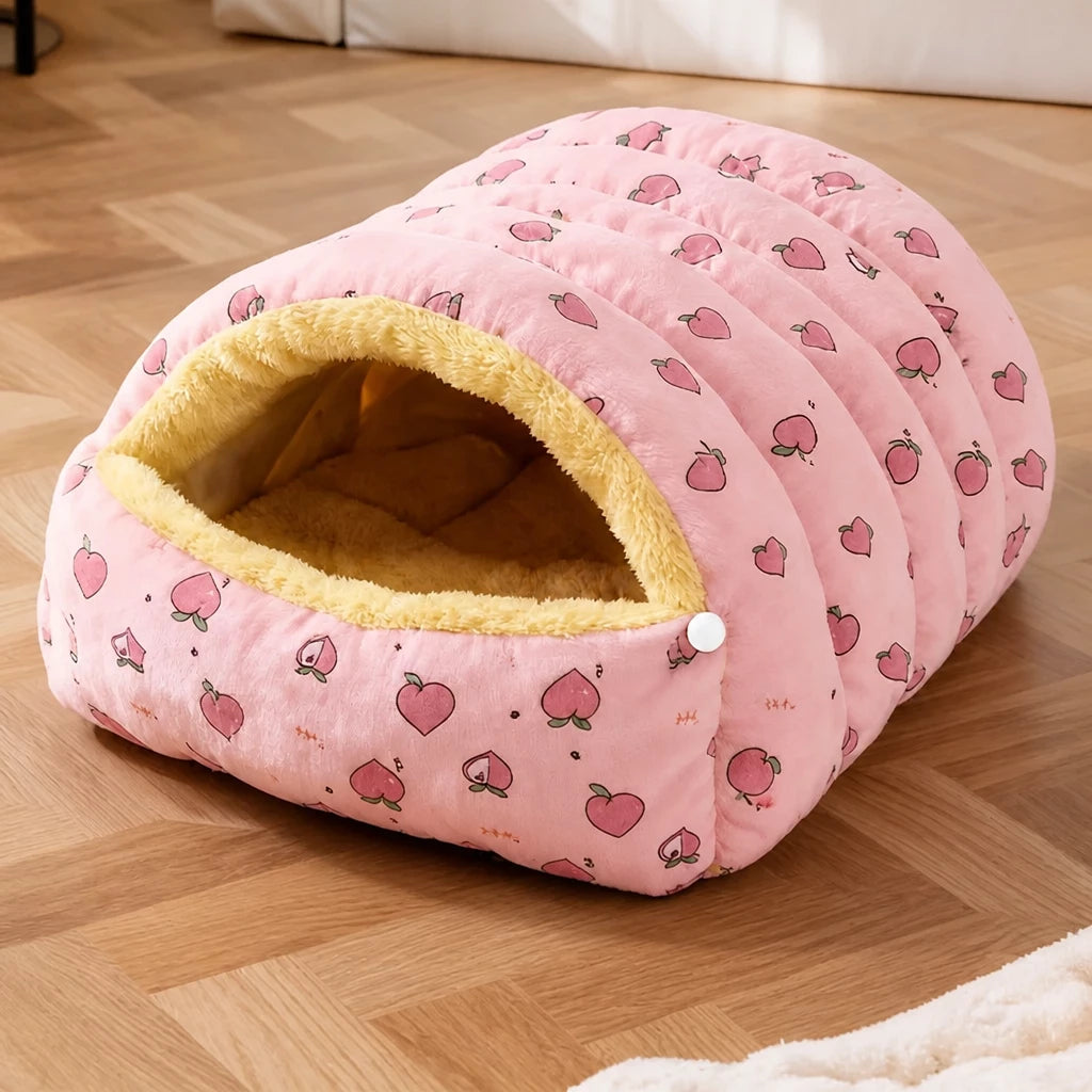 Washable Semi-Enclosed Polyester Cat & Small Dog Bed