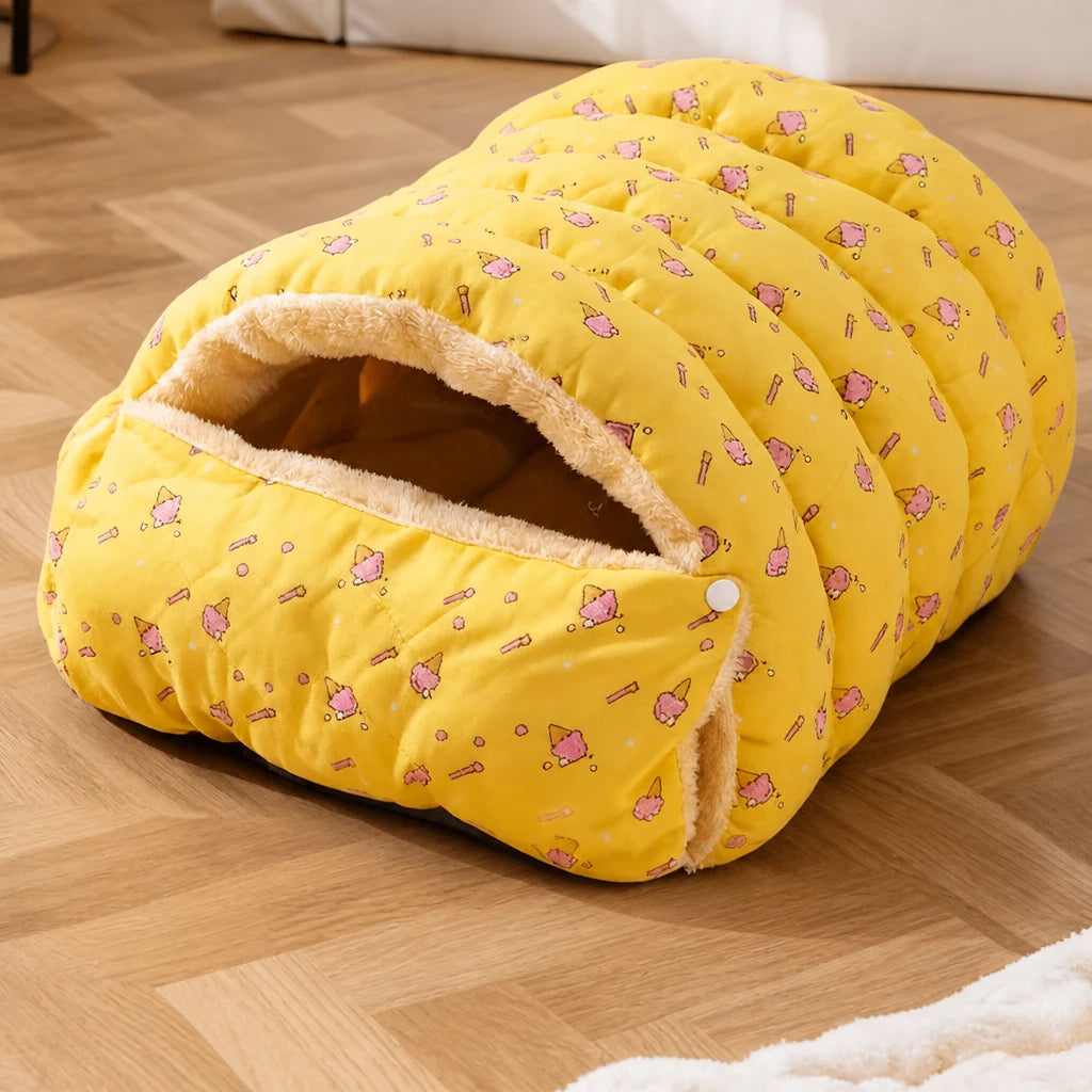 Washable Semi-Enclosed Polyester Cat & Small Dog Bed