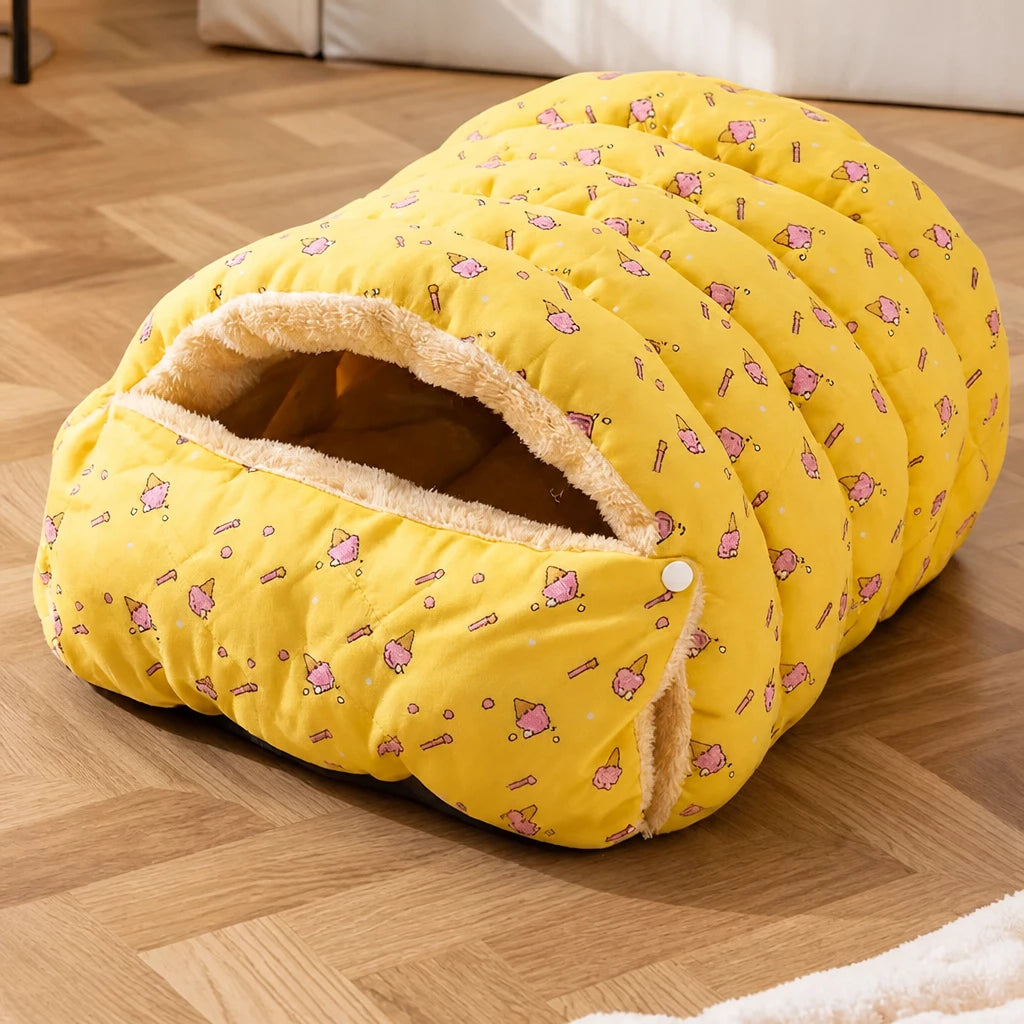 Washable Semi-Enclosed Polyester Cat & Small Dog Bed
