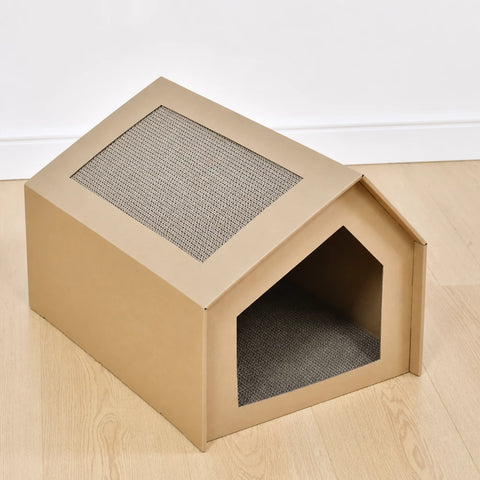 Corrugated Cardboard Cat House & Scratcher