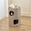 Multi-Level Cat Tree with Enclosed Hideaway and Scratching Board