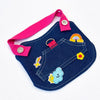 Denim-Style Nylon Pet Harness with Optional Leash for Small Pets