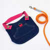 Denim-Style Nylon Pet Harness with Optional Leash for Small Pets