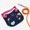 Denim-Style Nylon Pet Harness with Optional Leash for Small Pets