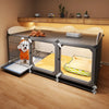 Indoor Dog Crate with Separate Toilet Area for Small Dogs