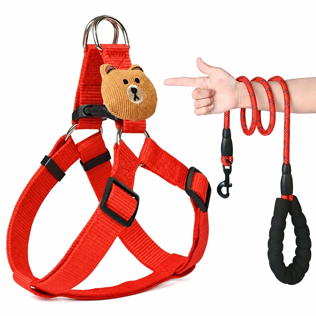 Adjustable Nylon Dog Harness & Leash
