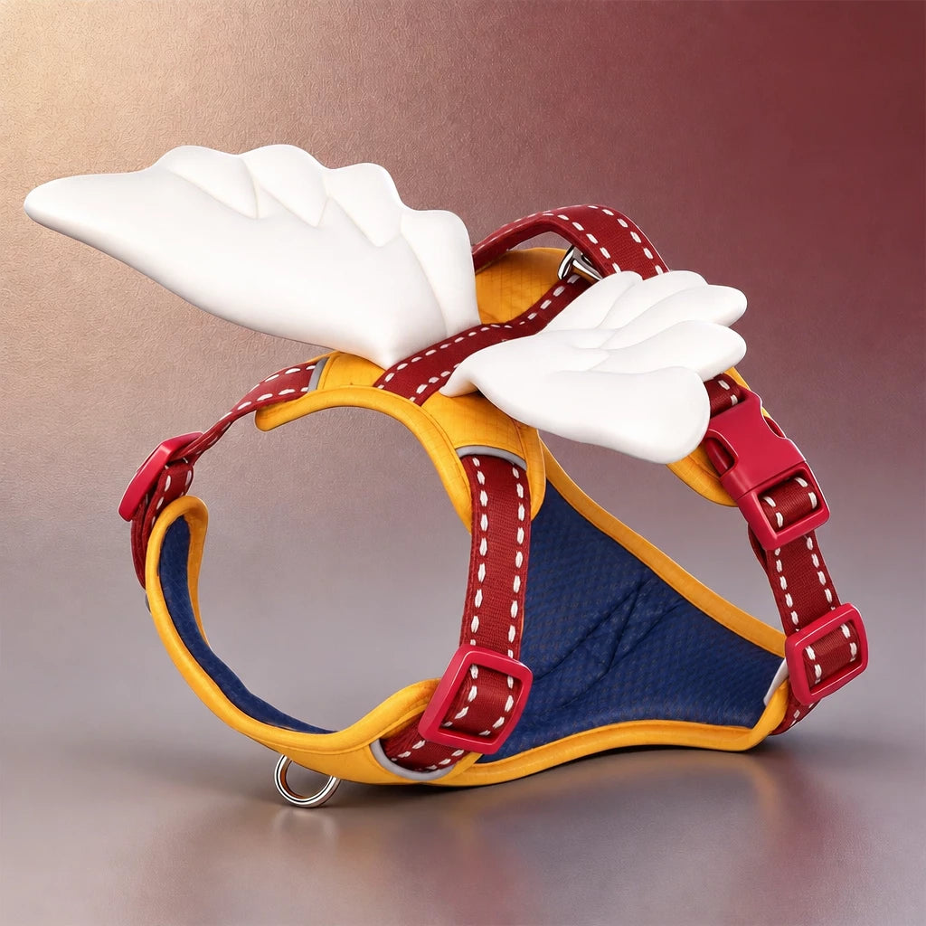 Winged Nylon Dog Harness with Leash Options