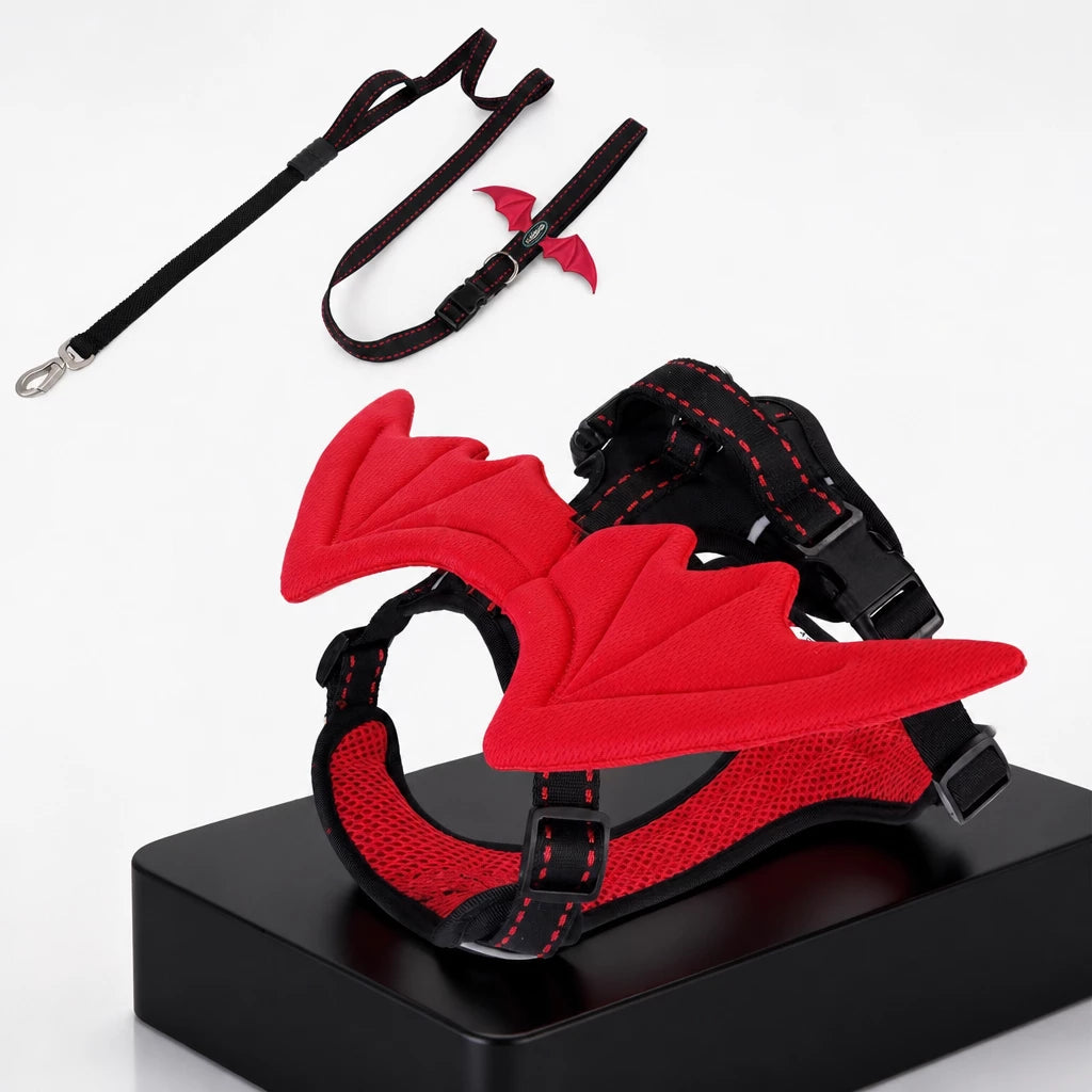 Winged Nylon Dog Harness with Leash Options