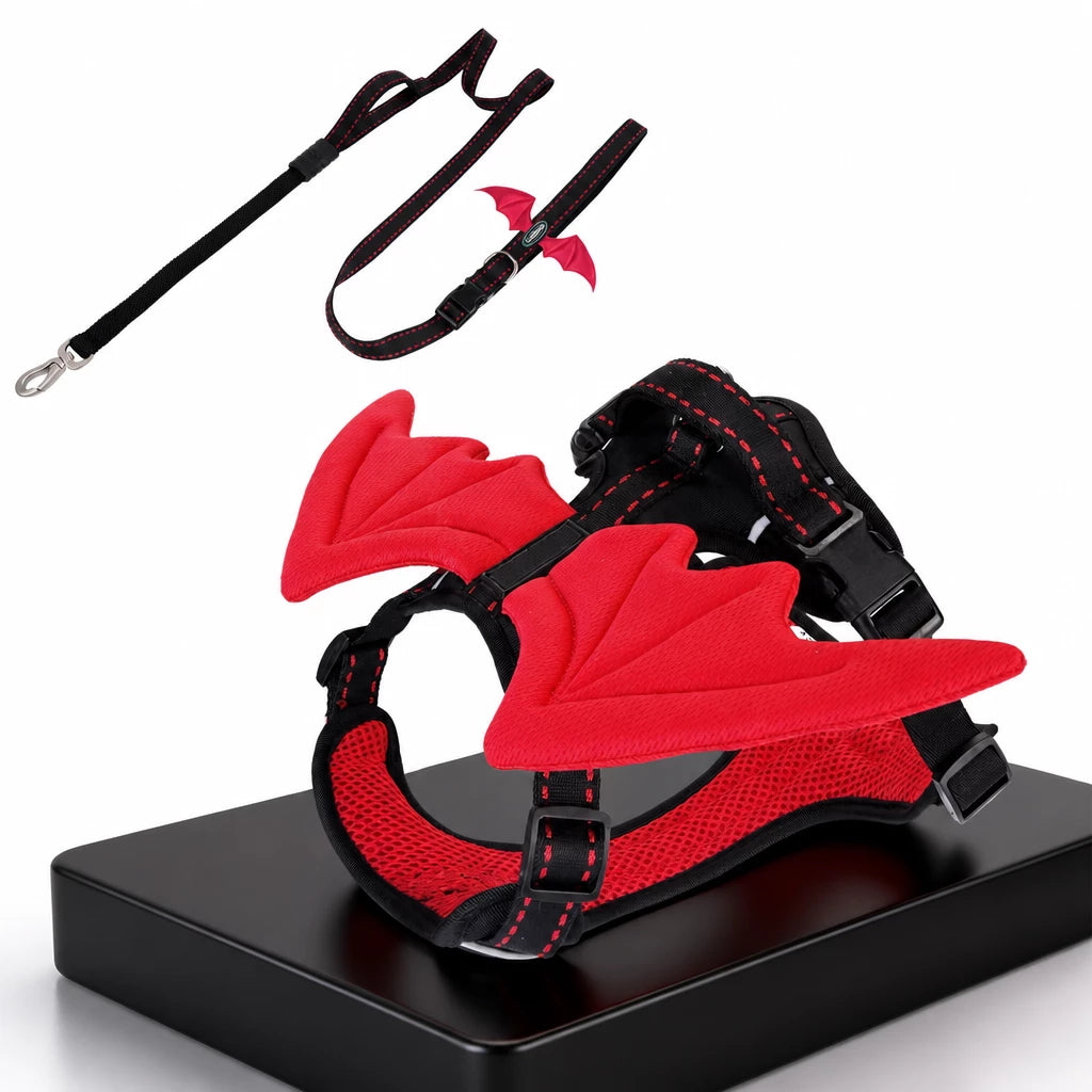 Winged Nylon Dog Harness with Leash Options
