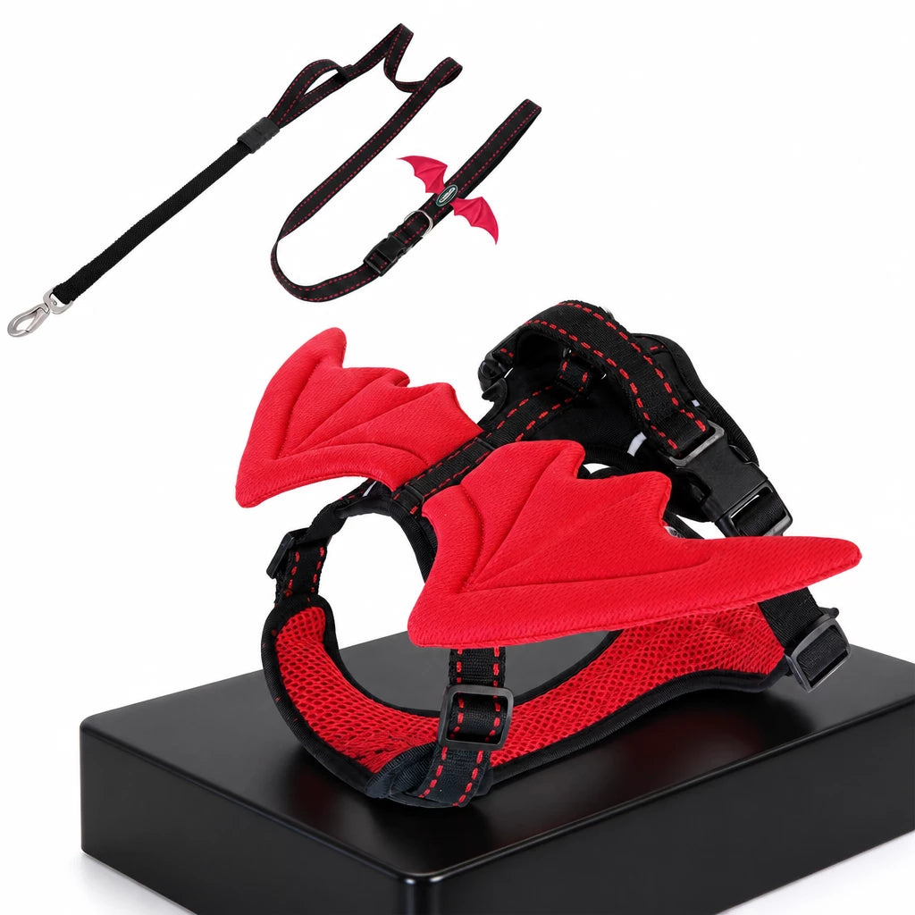 Winged Nylon Dog Harness with Leash Options