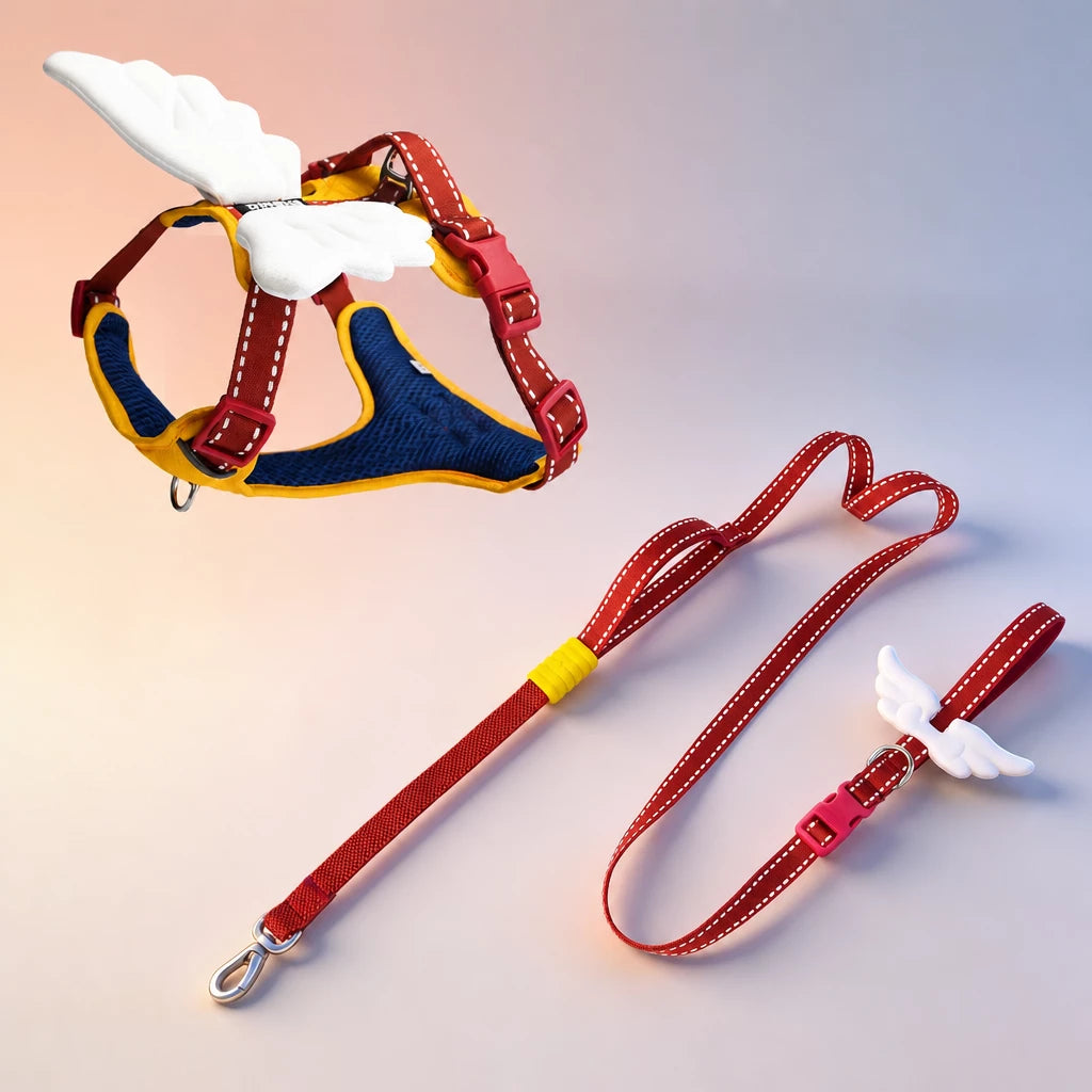 Winged Nylon Dog Harness with Leash Options