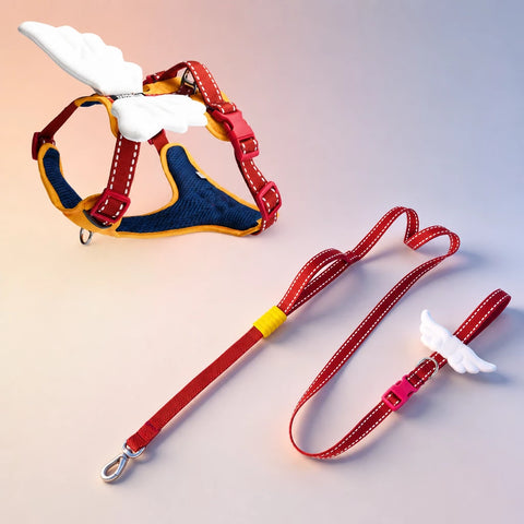 Winged Nylon Dog Harness with Leash Options