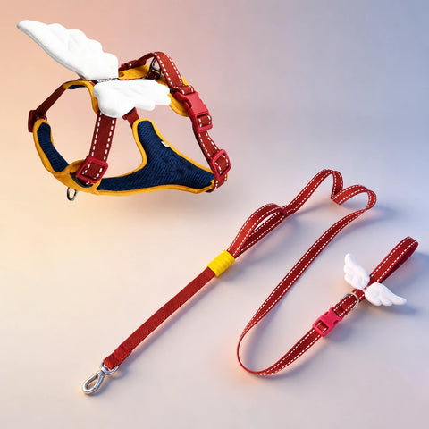 Winged Nylon Dog Harness with Leash Options
