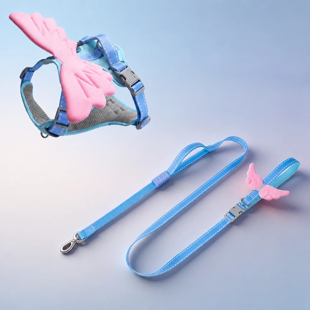 Winged Nylon Dog Harness with Leash Options