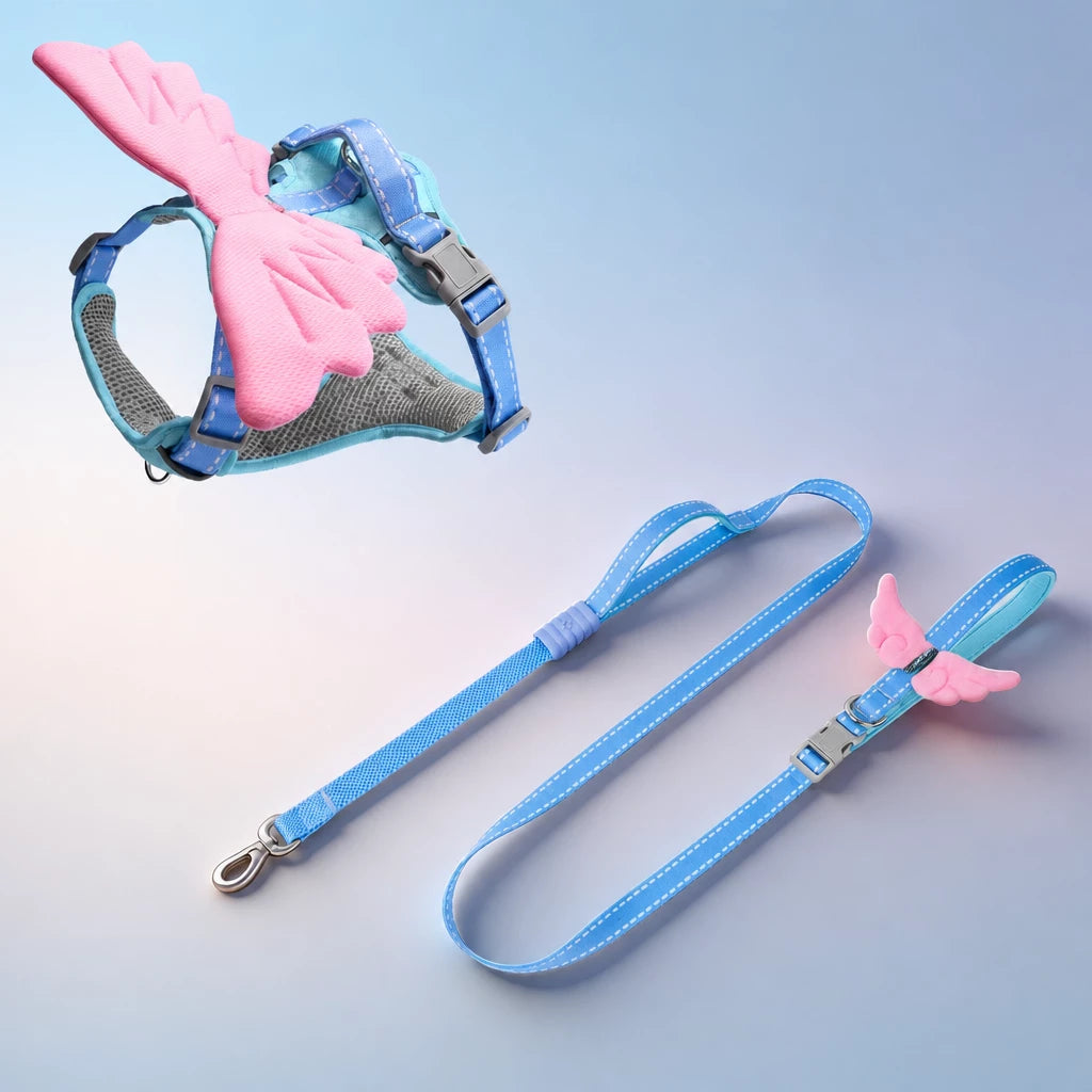 Winged Nylon Dog Harness with Leash Options