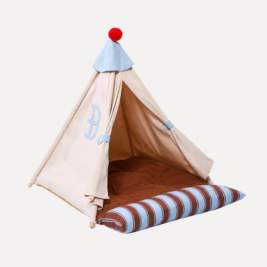 Semi-Enclosed Pet Tent Bed for Cats and Dogs