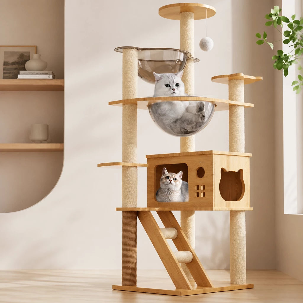 Multi-Level Cat Tree with Space Pod Cat House