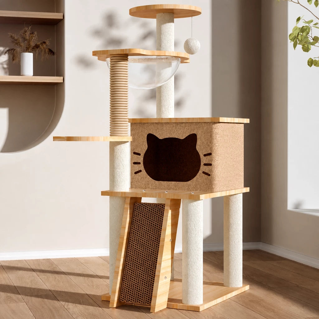 Multi-Level Cat Tree with Space Pod Cat House