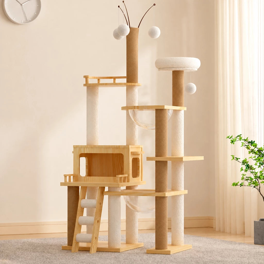 Multi-Level Cat Tree with Space Pod Cat House