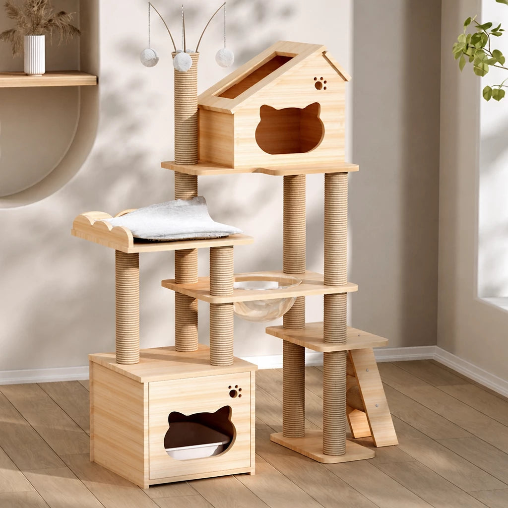 Multi-Level Cat Tree with Space Pod Cat House