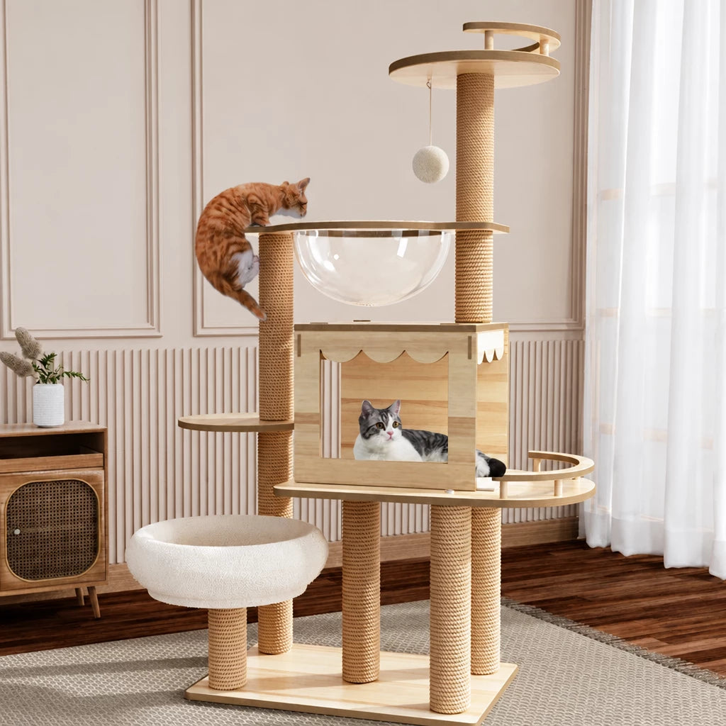 Multi-Level Cat Tree with Space Pod Cat House