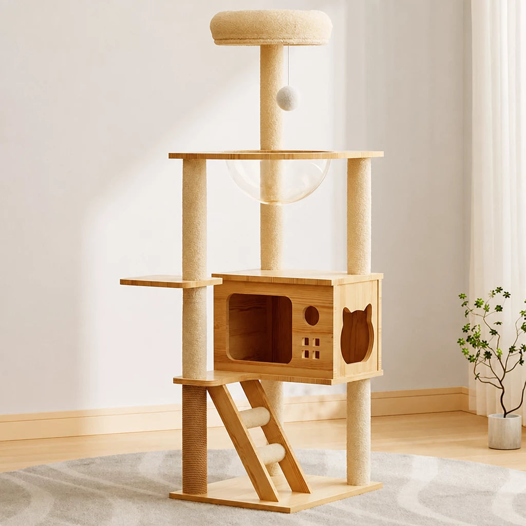 Multi-Level Cat Tree with Space Pod Cat House