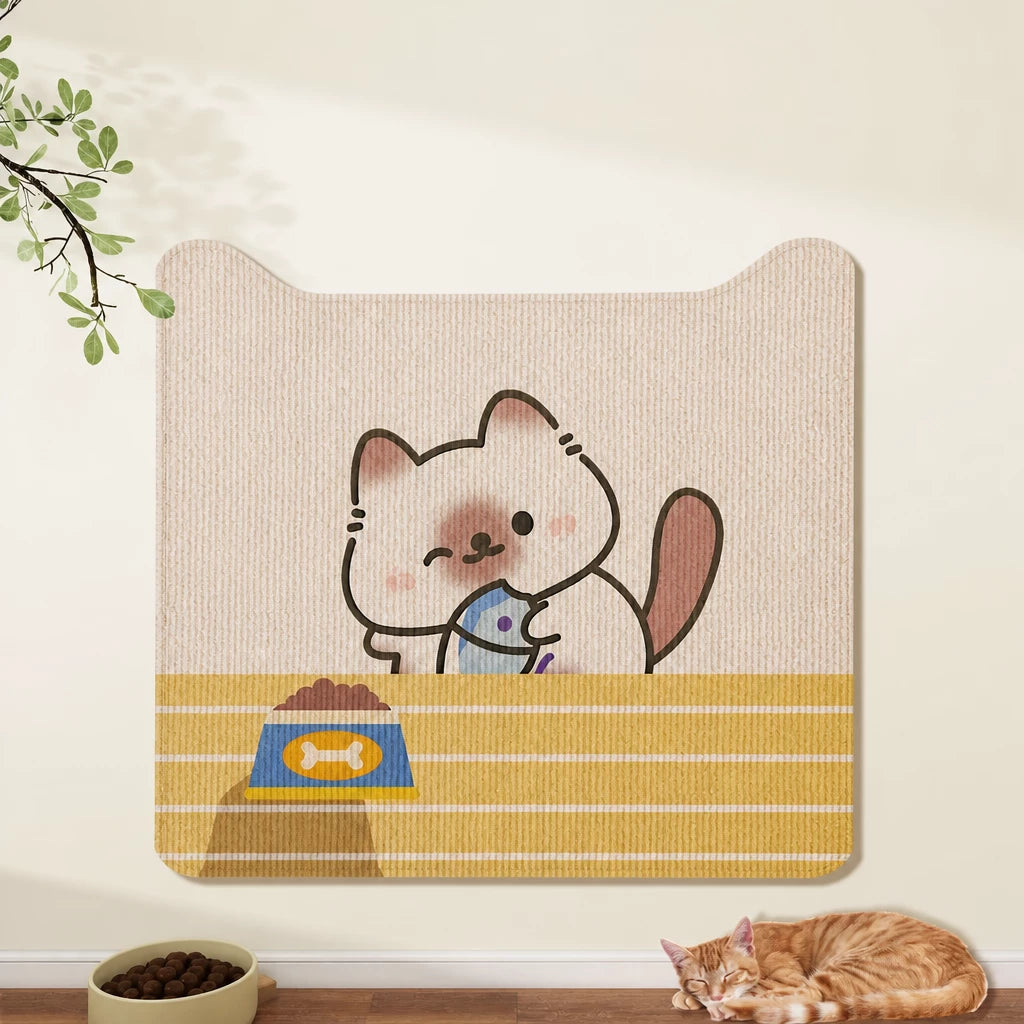 Self-Adhesive Cat Scratching Mat for Doors and Furniture