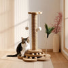 Sunflower 5-in-1 Cat Scratcher Turntable with Wood & Cotton-Linen