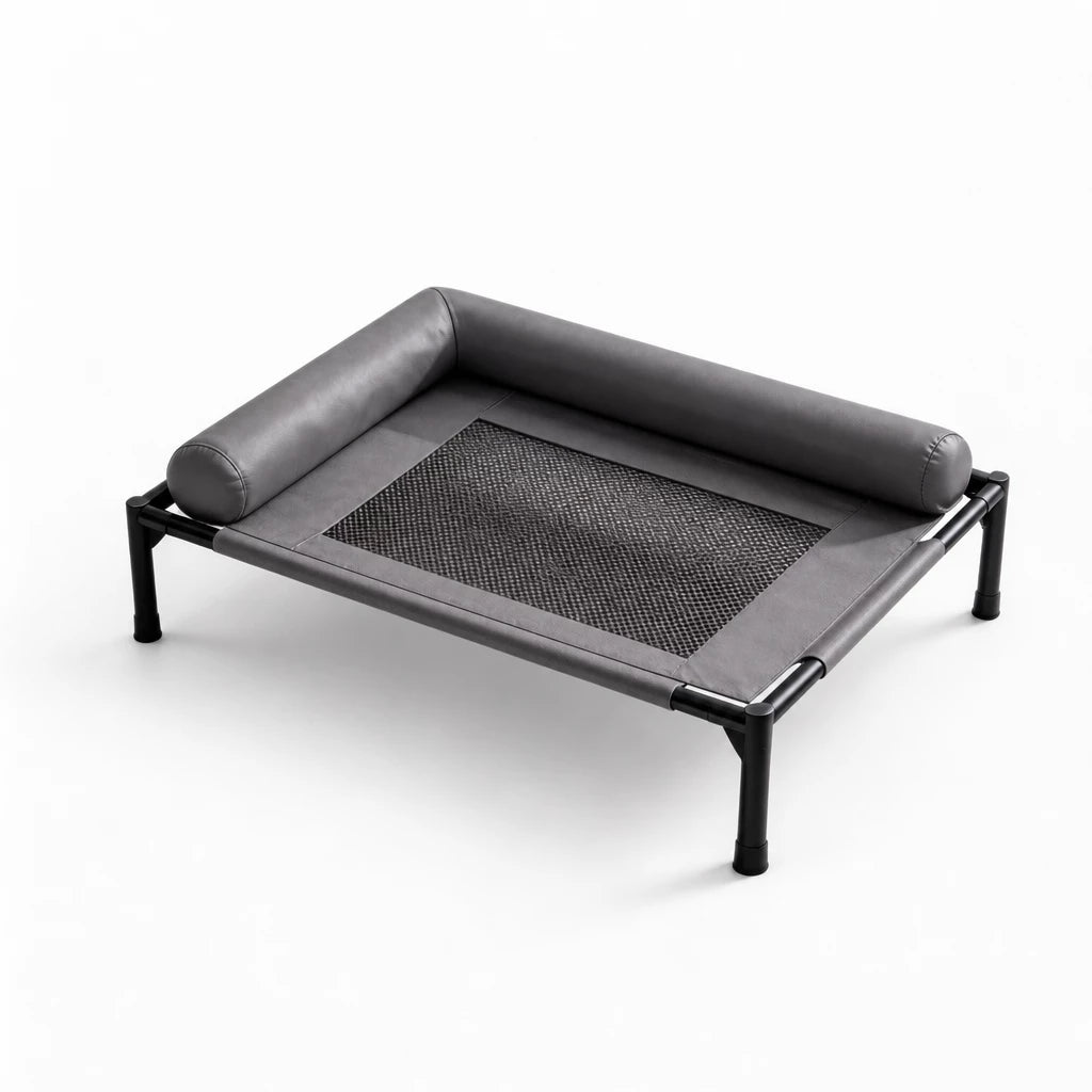 Elevated Faux Leather Pet Bed for Cats and Small to Medium Dogs
