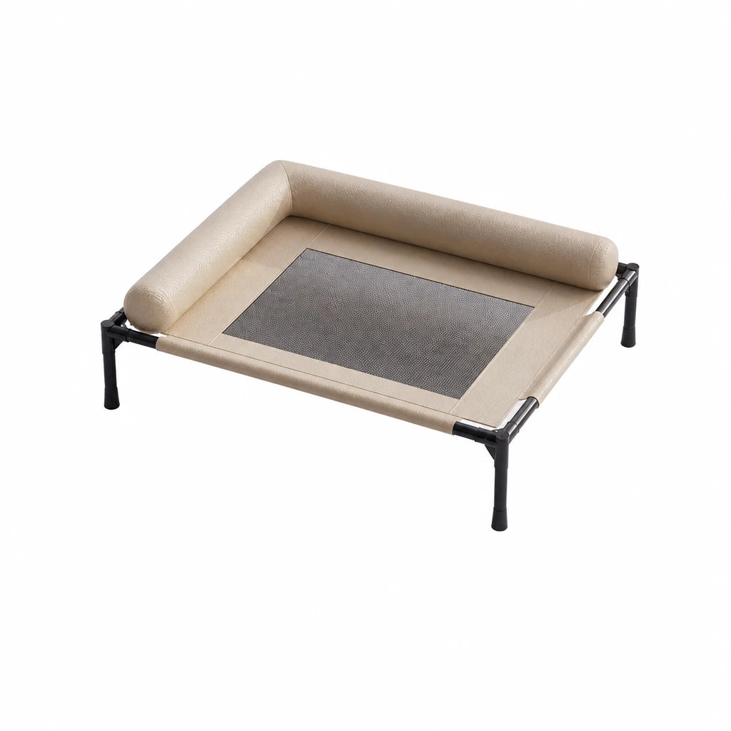 Elevated Faux Leather Pet Bed for Cats and Small to Medium Dogs