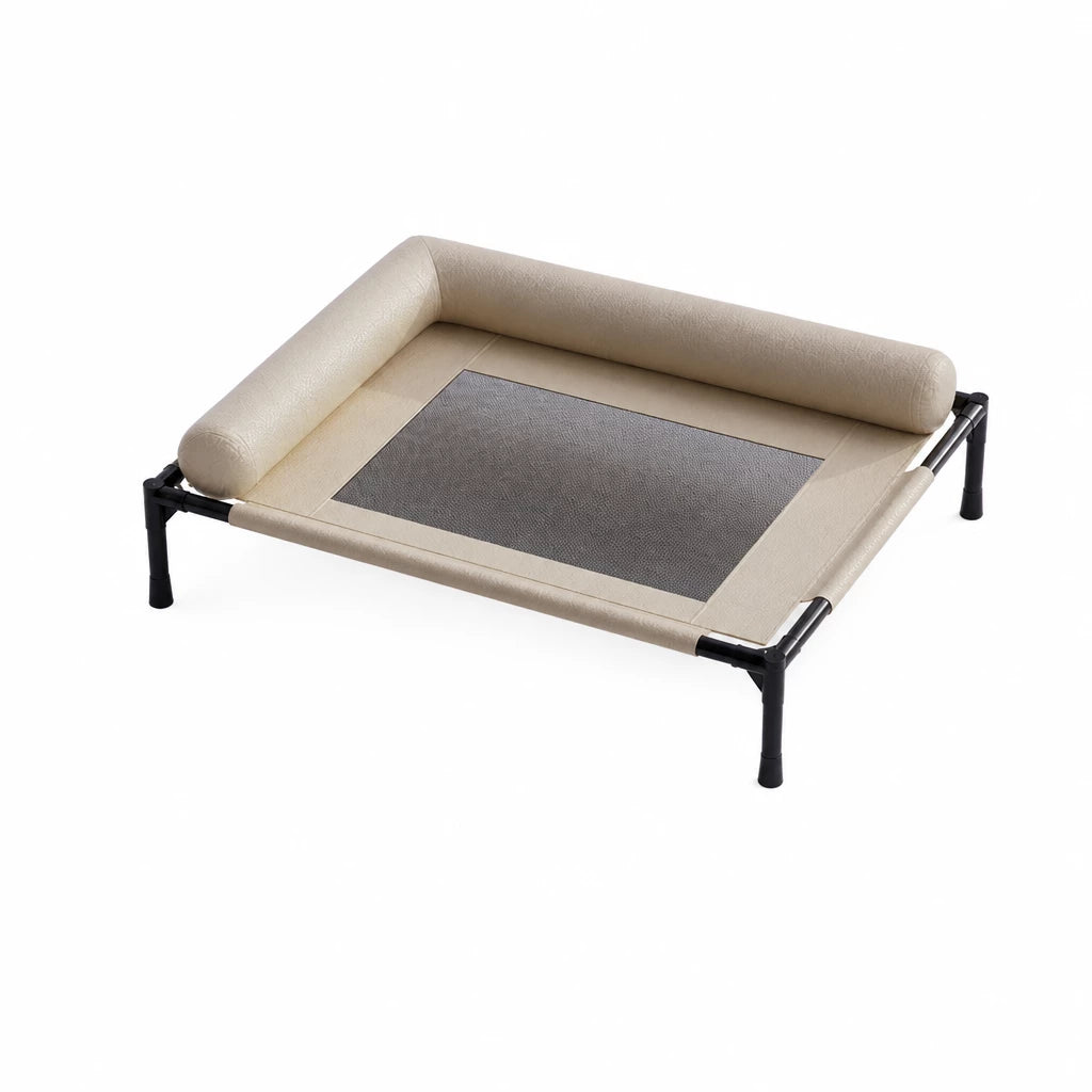 Elevated Faux Leather Pet Bed for Cats and Small to Medium Dogs
