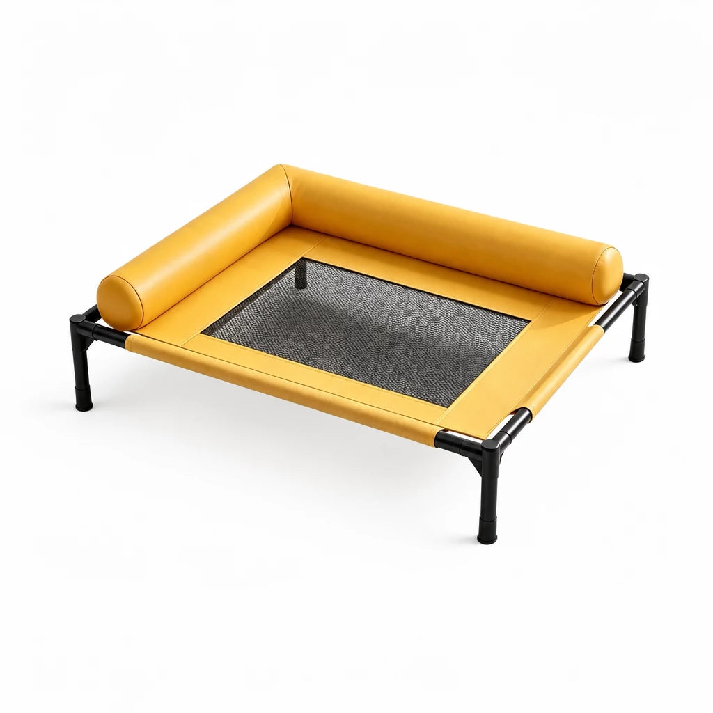 Elevated Faux Leather Pet Bed for Cats and Small to Medium Dogs