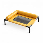 Elevated Faux Leather Pet Bed for Cats and Small to Medium Dogs