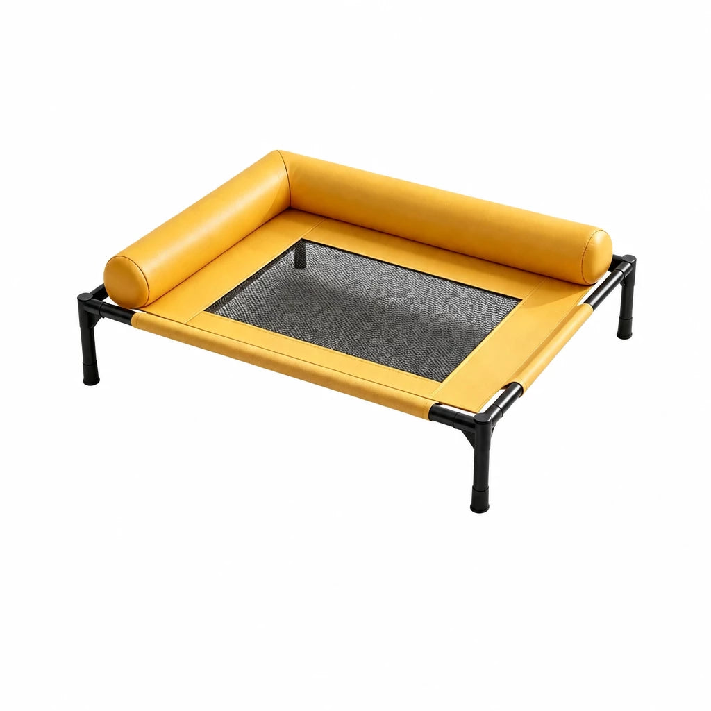 Elevated Faux Leather Pet Bed for Cats and Small to Medium Dogs
