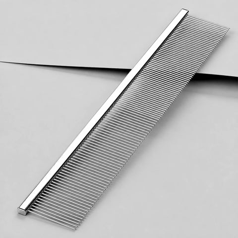 Stainless Steel Dual-Tooth Grooming Comb for Cats & Dogs